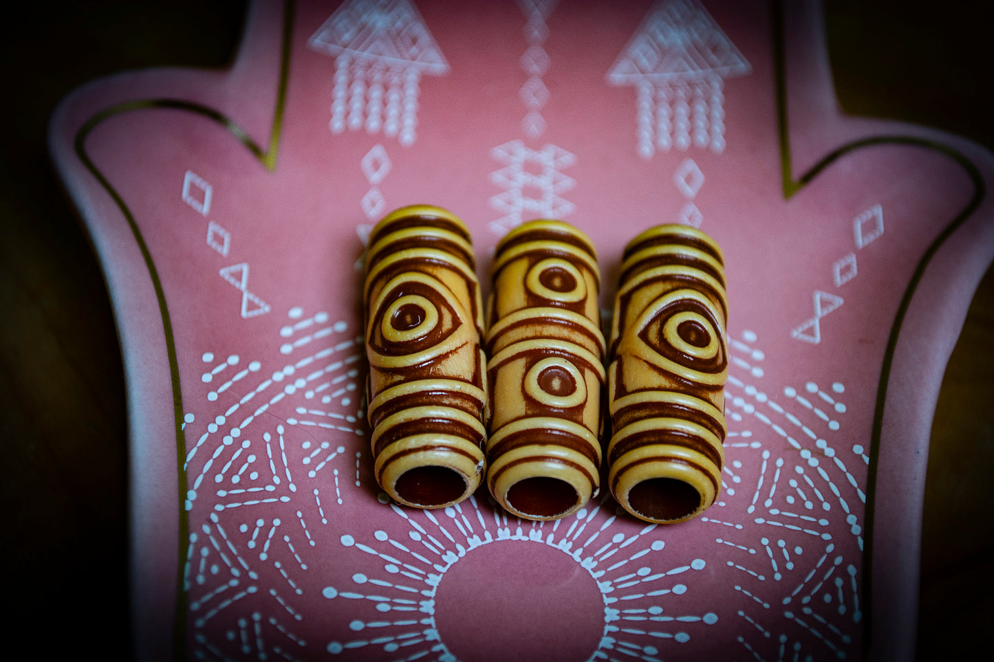 Set of 6 Tribal Style Dreadlock Beads