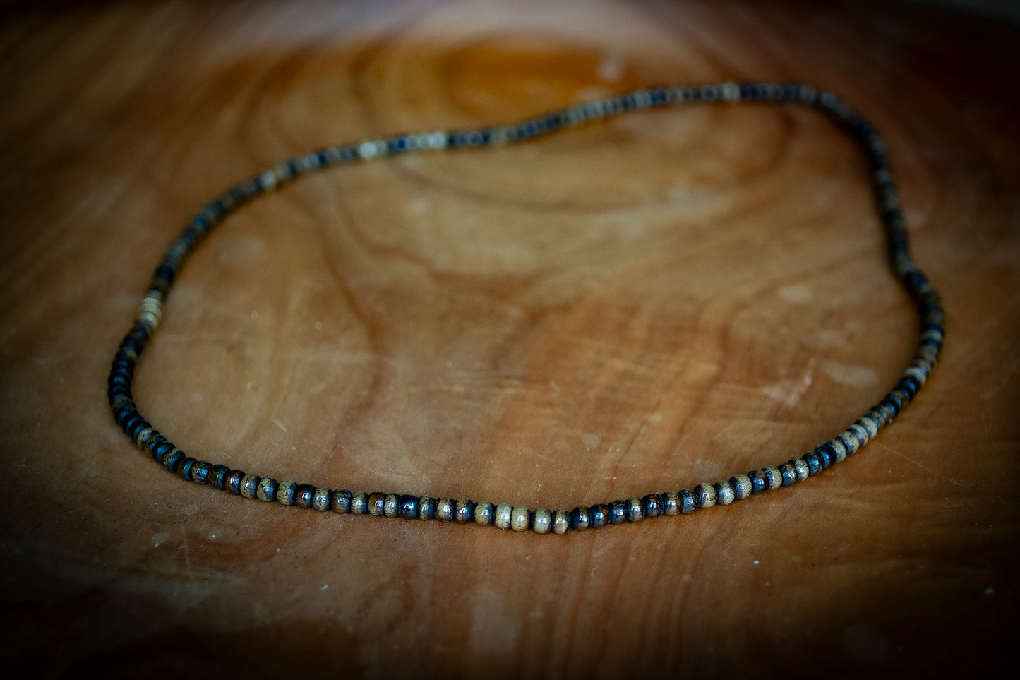 Hand Carved Natural Dark Bone Necklace