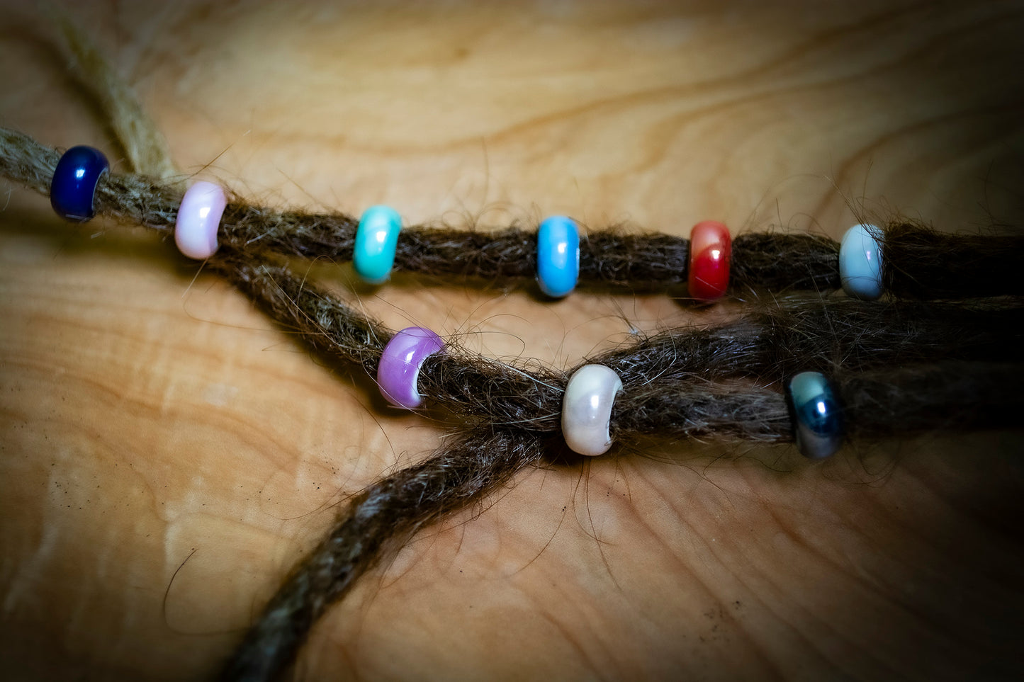 Set of 5 Electroplate Porcelain Dreadlock Beads
