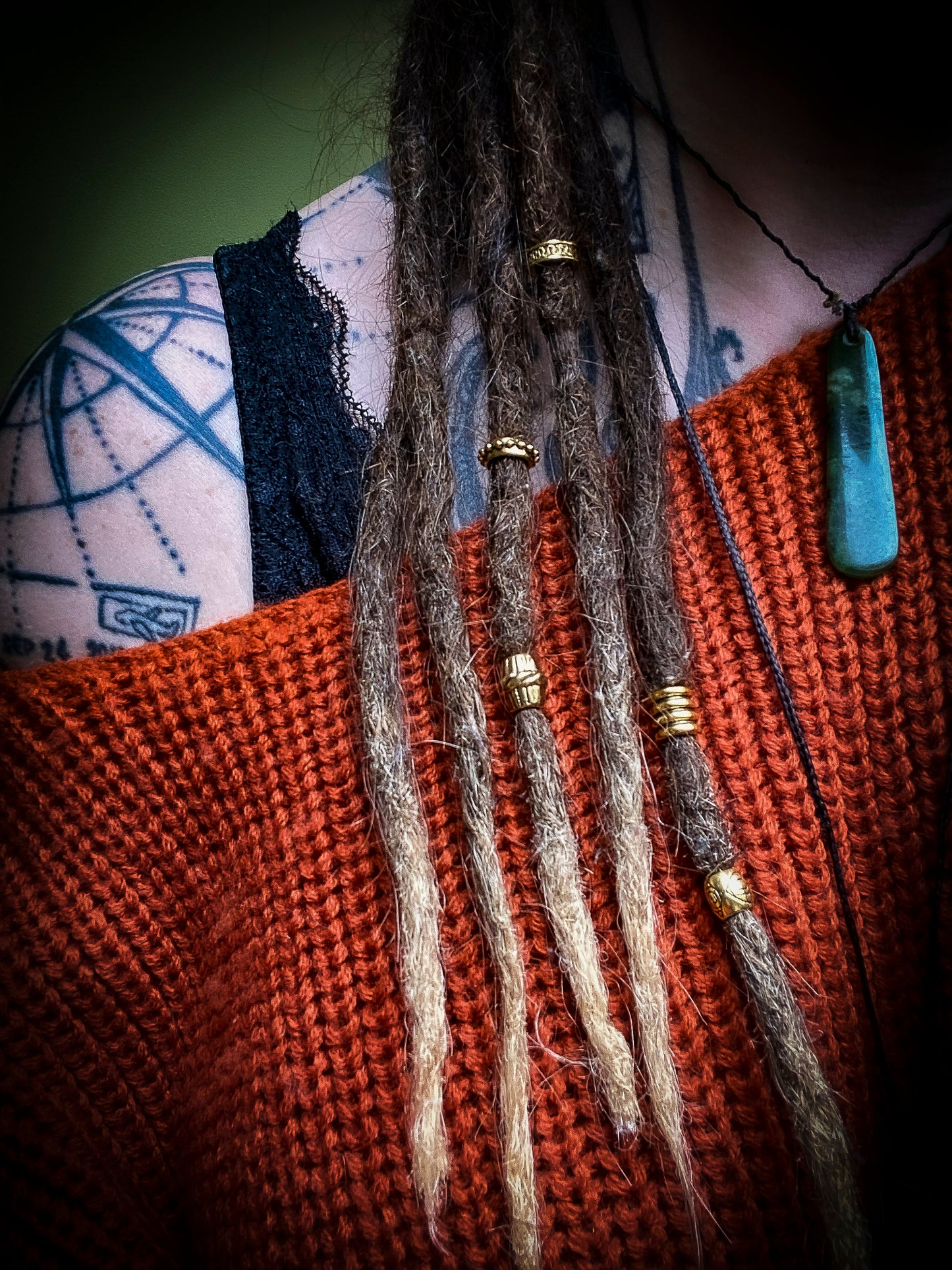 Set of 5 Mixed Gold Plated Dreadlock Beads