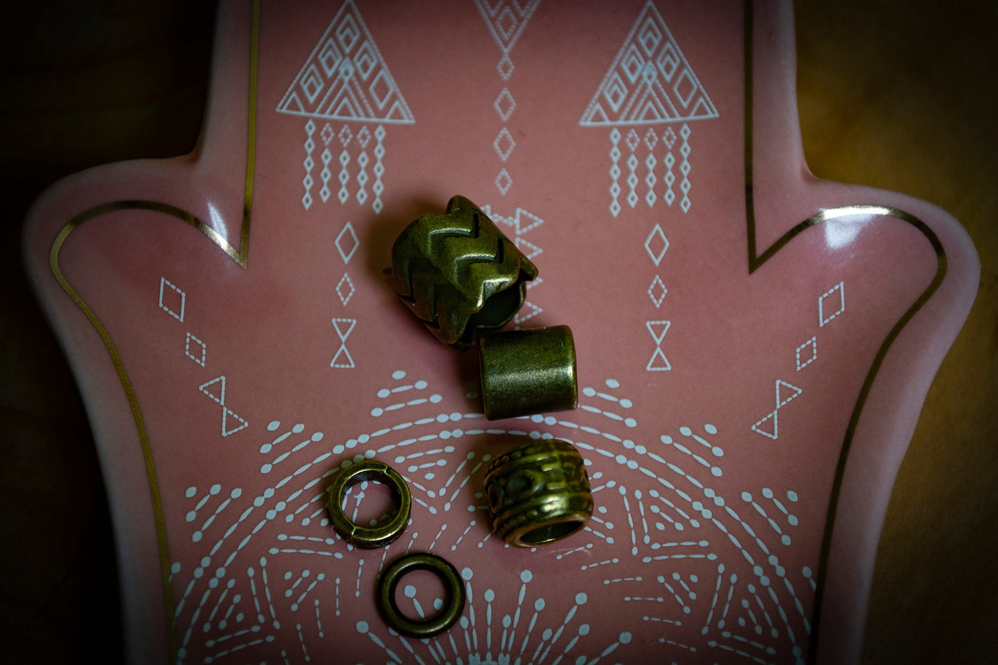 Set of 5 Mixed Bronze Dreadlock Beads