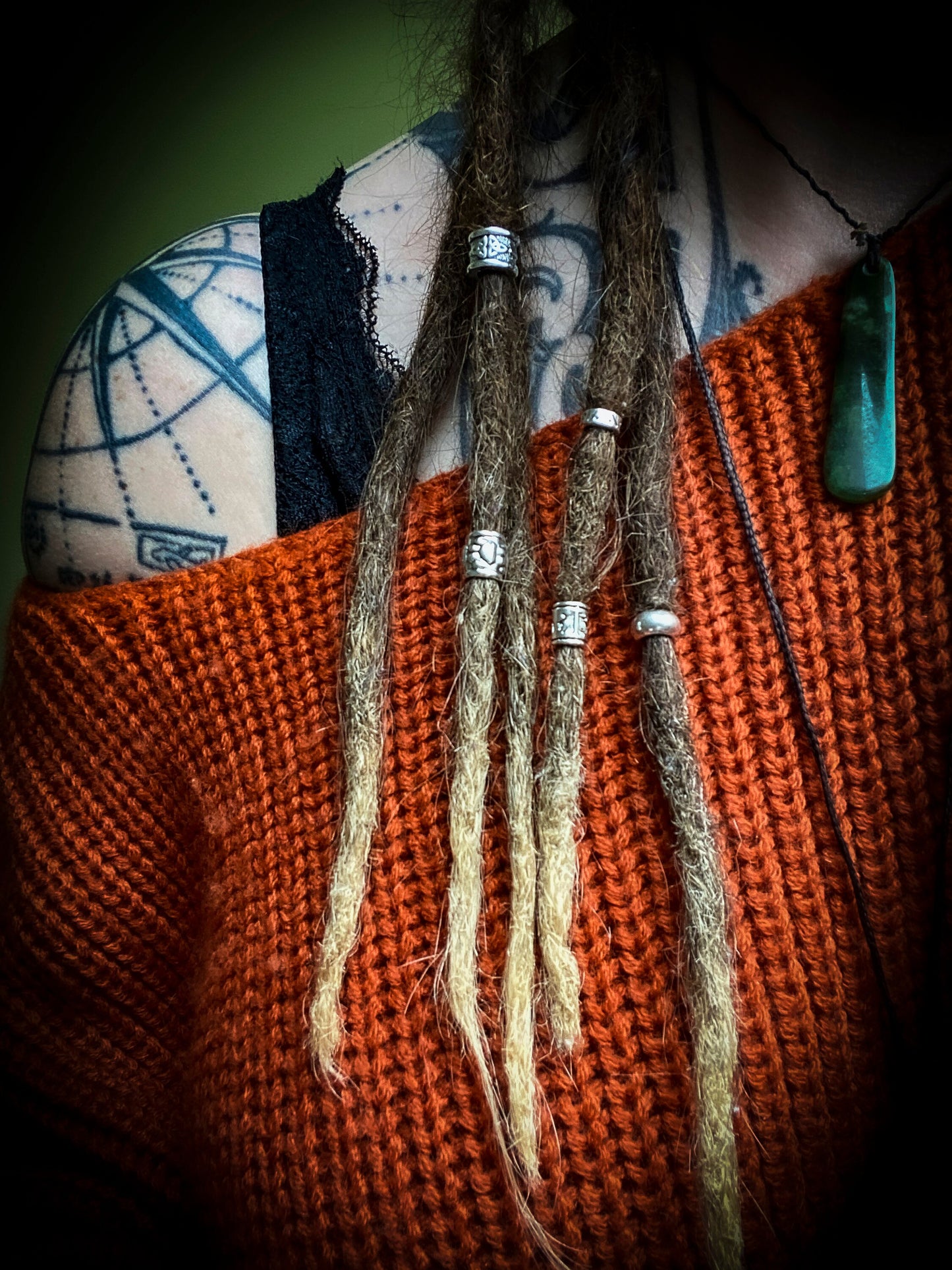 Set of 5 Mixed Tibetan Silver Plated Dreadlock Beads