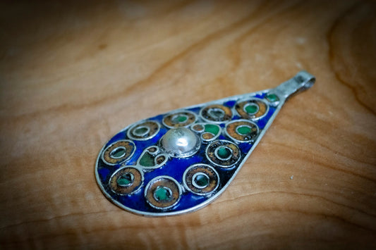 Berber Handmade Vintage Enamelled Pendant