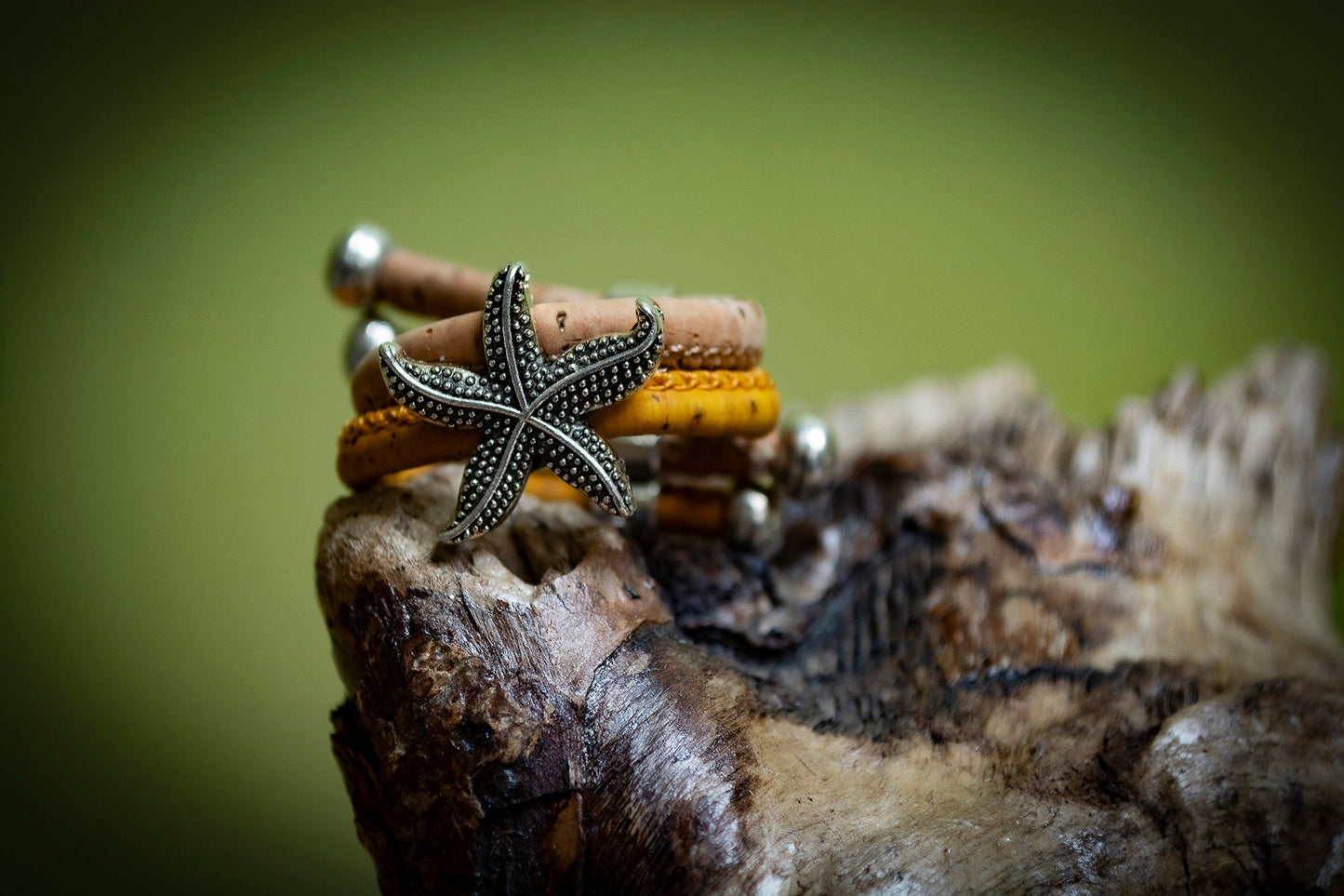 Handmade Sardinian Adjustable Cork Starfish Ring