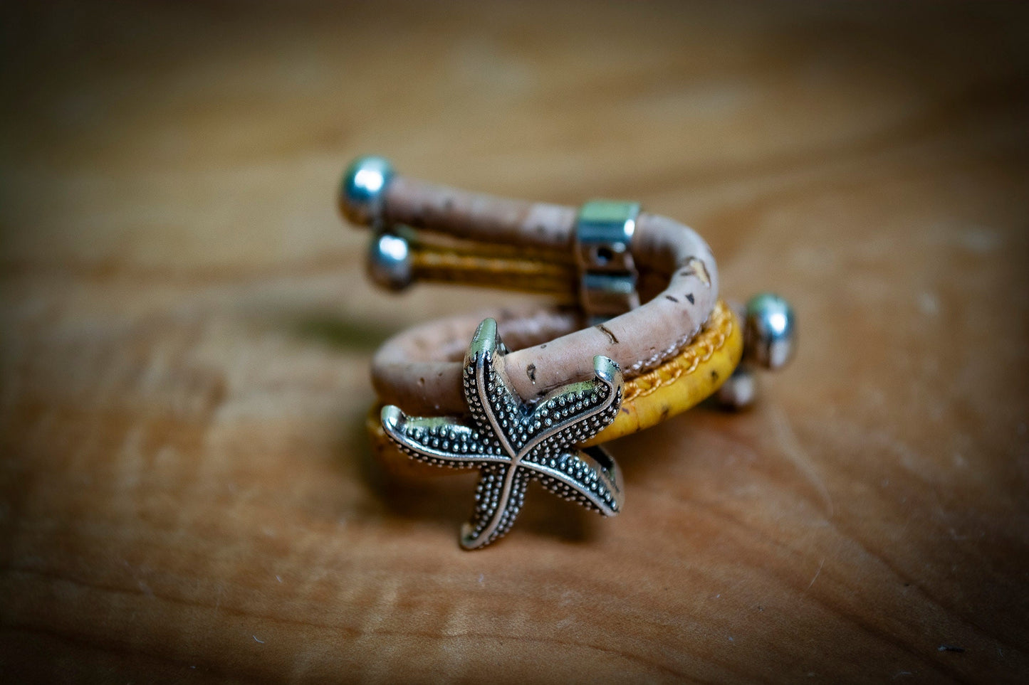 Handmade Sardinian Adjustable Cork Starfish Ring