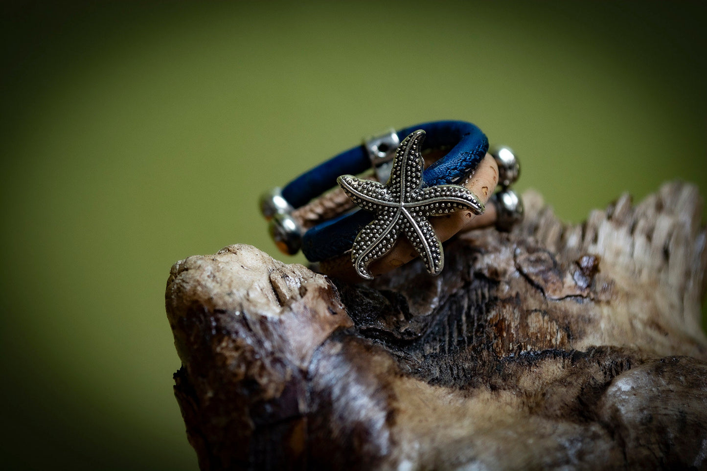 Handmade Sardinian Adjustable Cork Starfish Ring