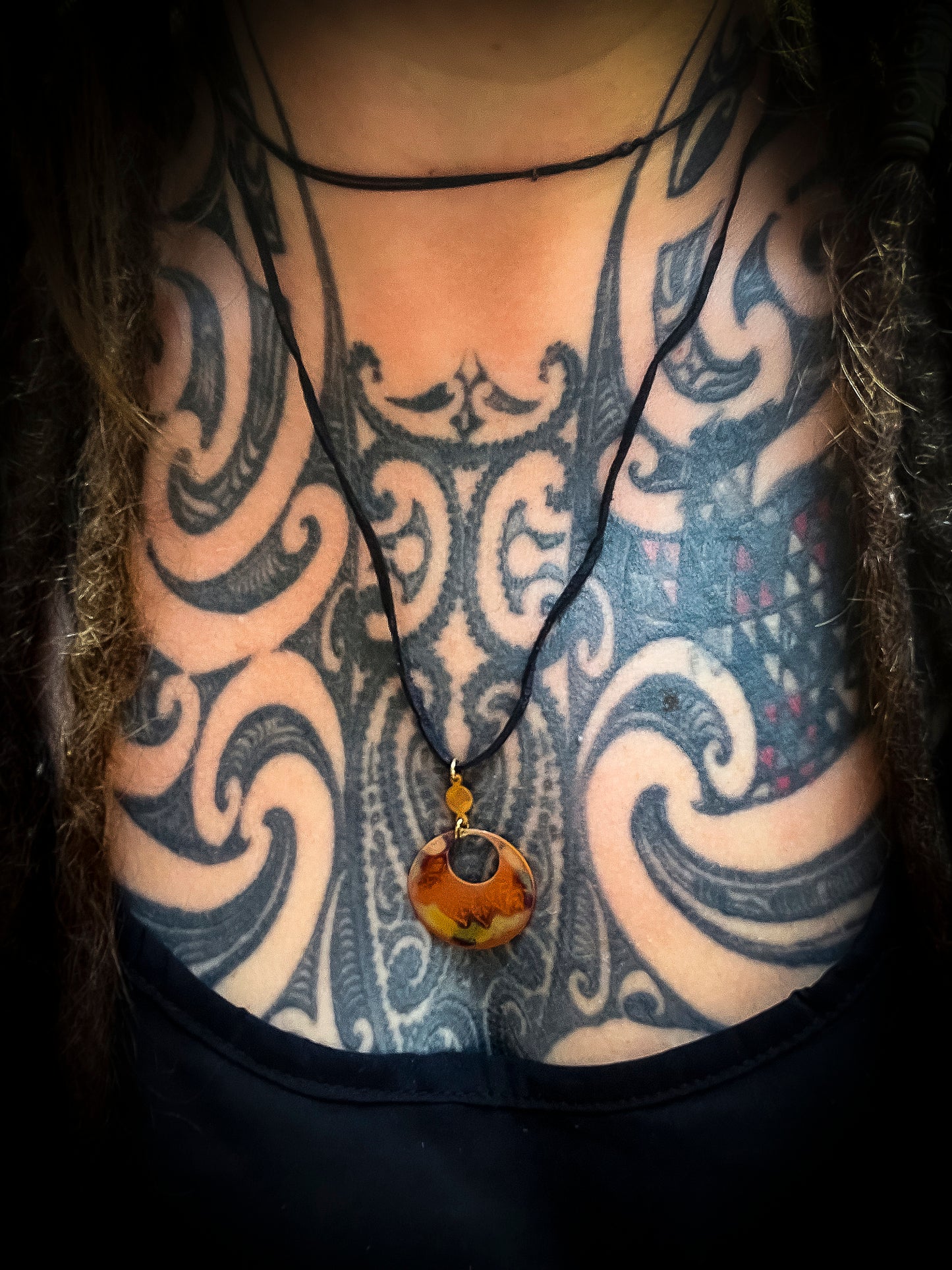 Handmade Czech Circle Leaf Necklace