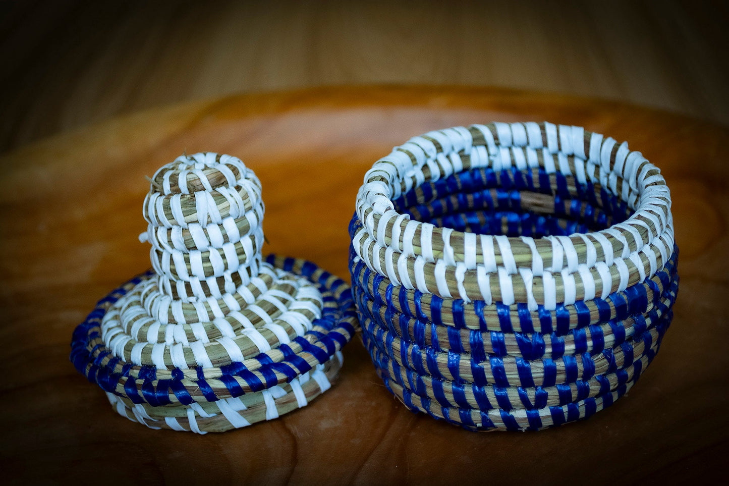 Small Handcrafted Seagrass Basket with Lid