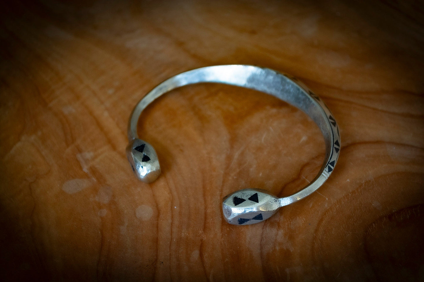 Heavy Handmade Tuareg Silver Coin Inlaid Bracelet