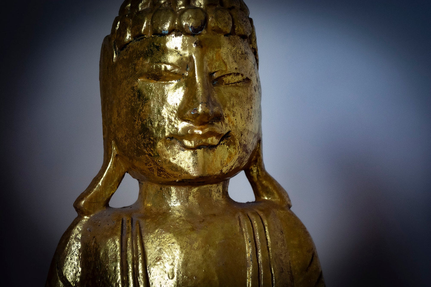 Large Wooden Golden Buddha Statue