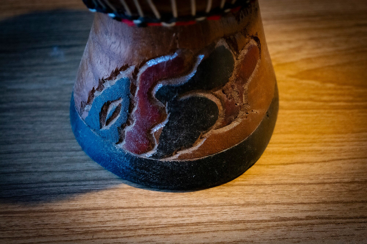 Vintage Carved Djembe
