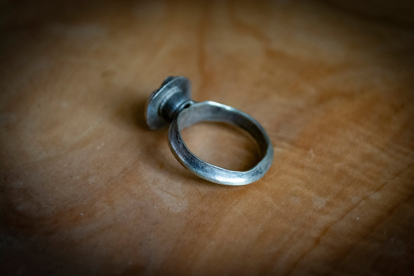 Vintage Afghan Circular Ring with Red and Green Gems