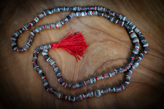108 Carved Knotted Tulsi Wood Mala Prayer Beads