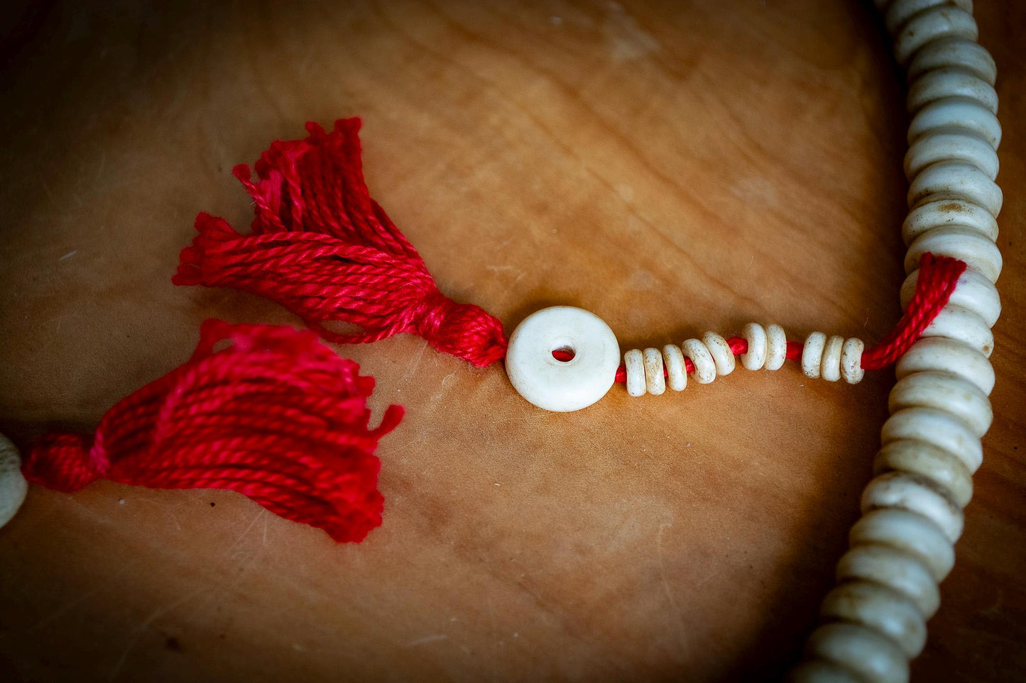 Carved Bone Rondell Mala Prayer Beads