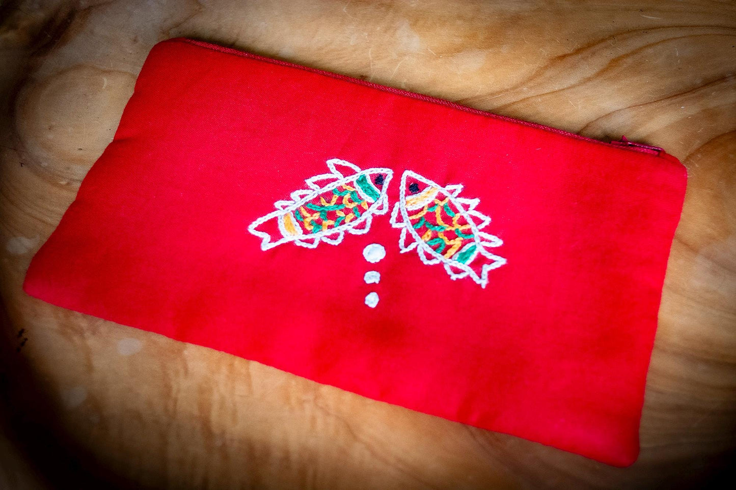 Handmade Embroidered Cotton Coin Purse