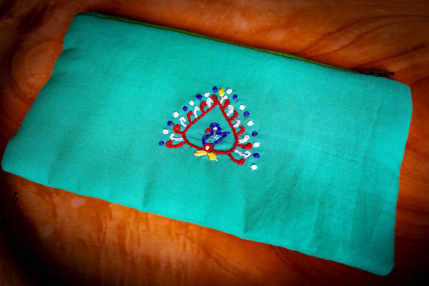 Handmade Embroidered Cotton Coin Purse
