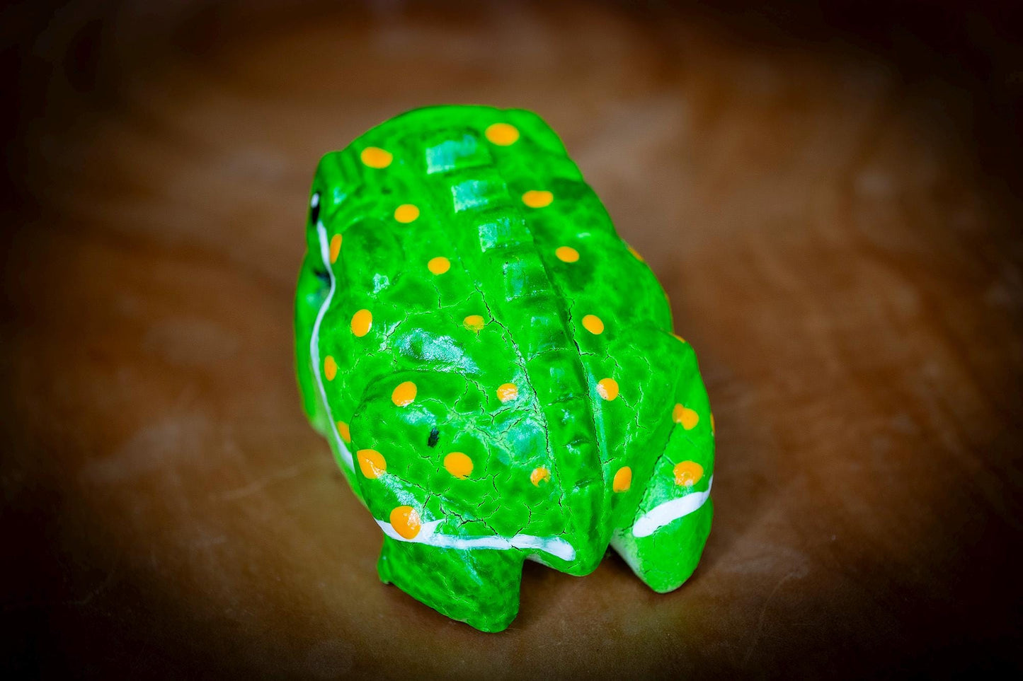 Thai Handmade Green Frog with Stick