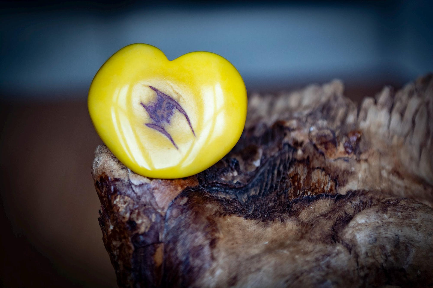 Natural Tagua Heart Rings