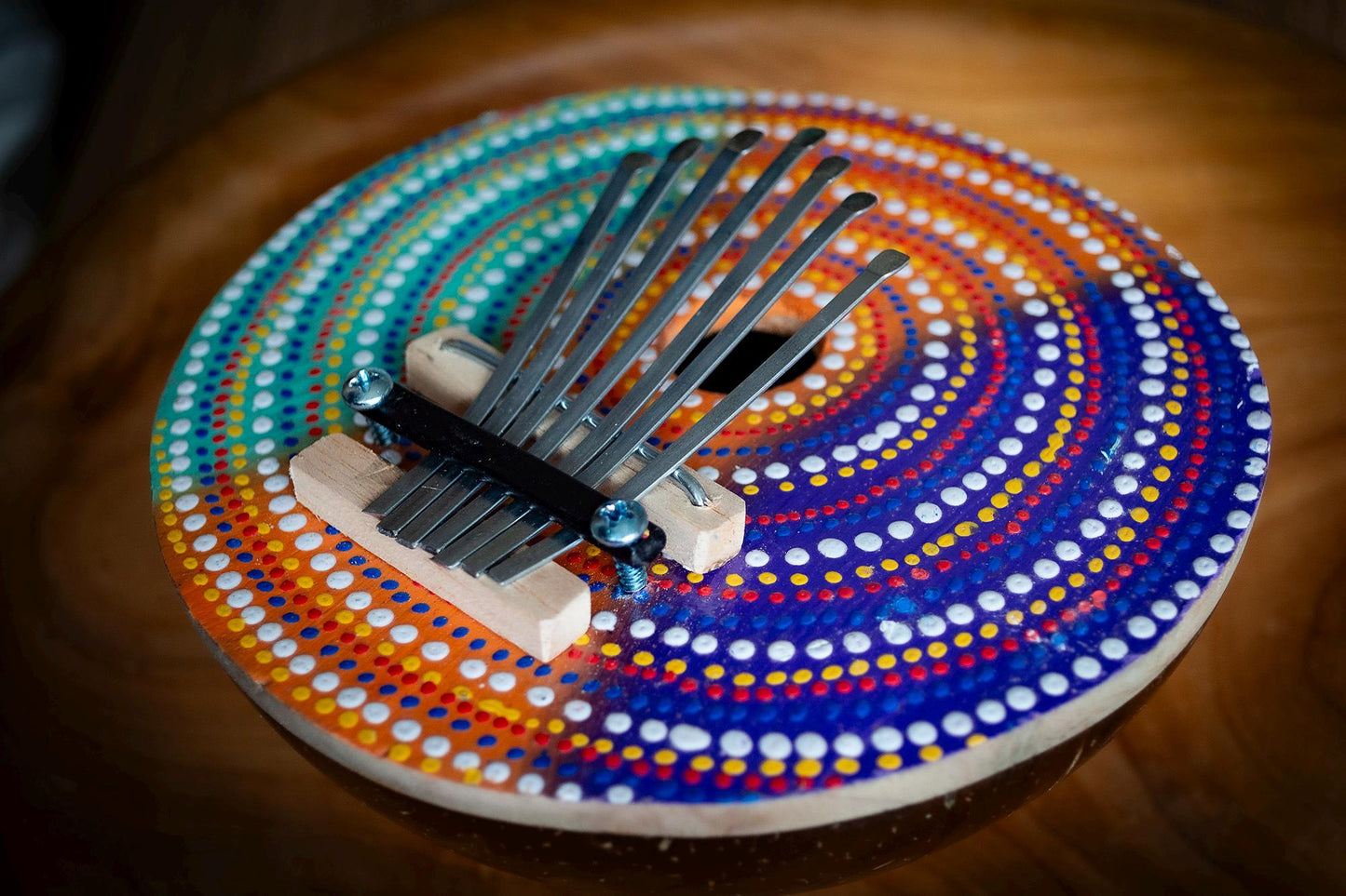 Colourful Handmade Balinese Coconut Thumb Piano