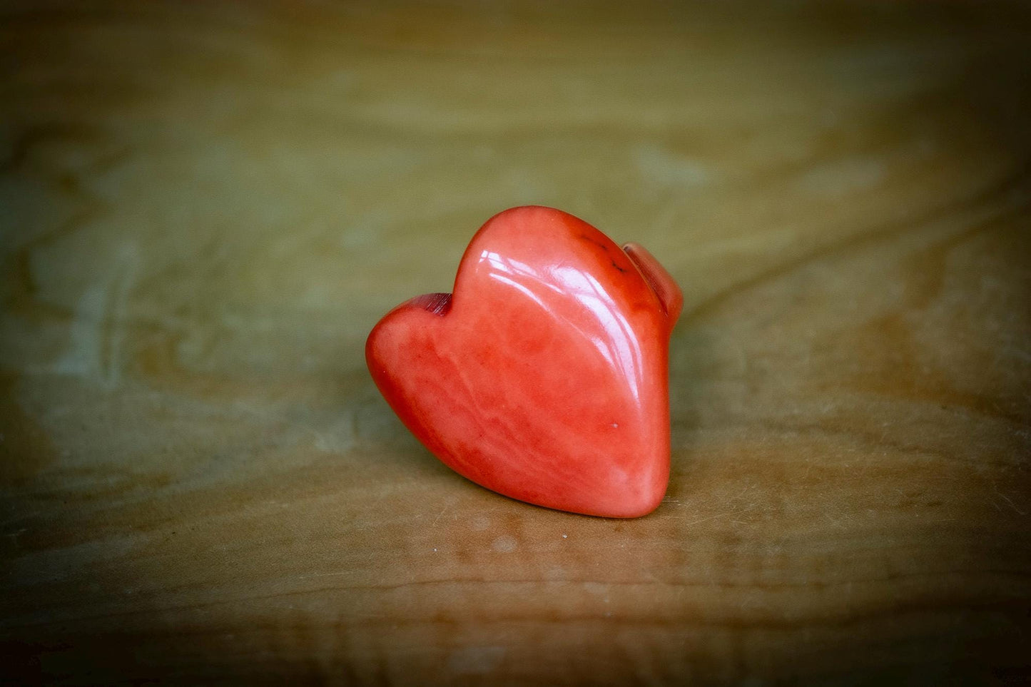 Natural Tagua Heart Rings