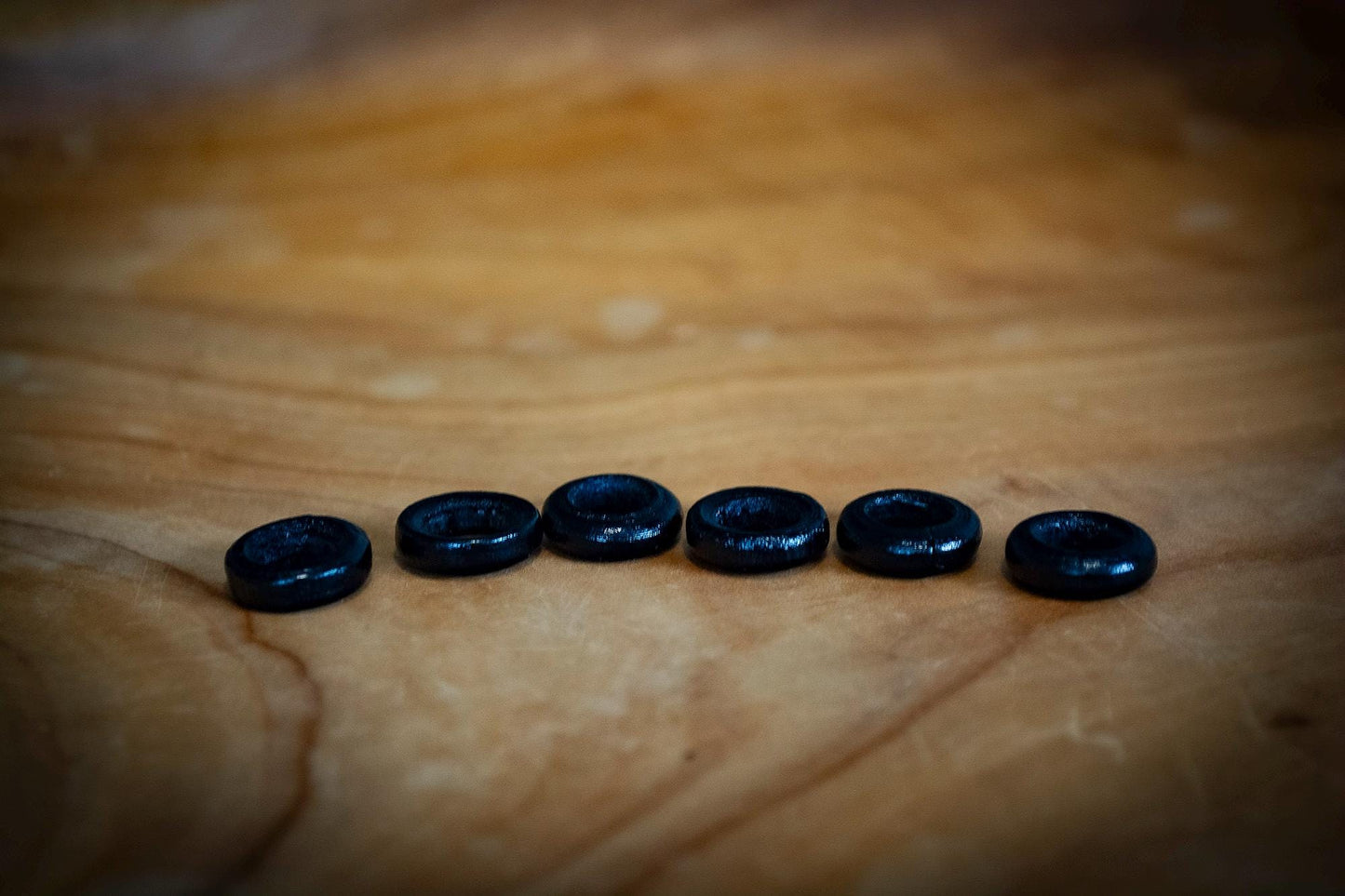 Set of 6 Wooden Dreadlock Ring Beads