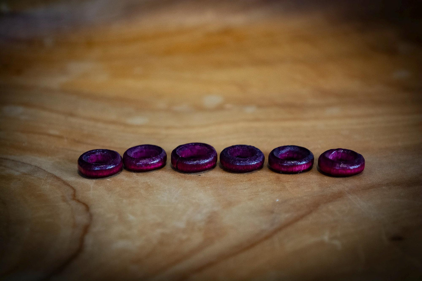 Set of 6 Wooden Dreadlock Ring Beads