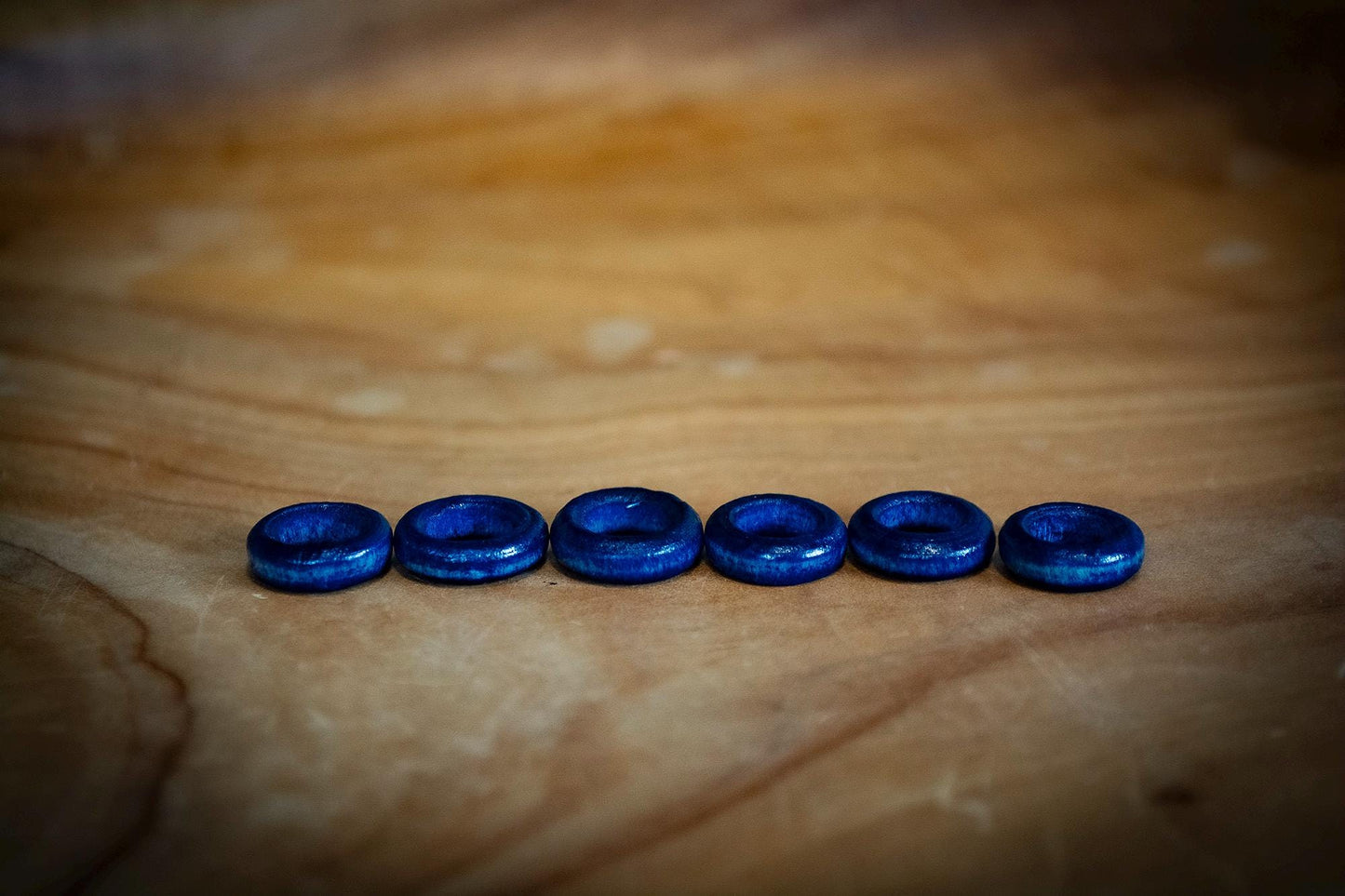 Set of 6 Wooden Dreadlock Ring Beads