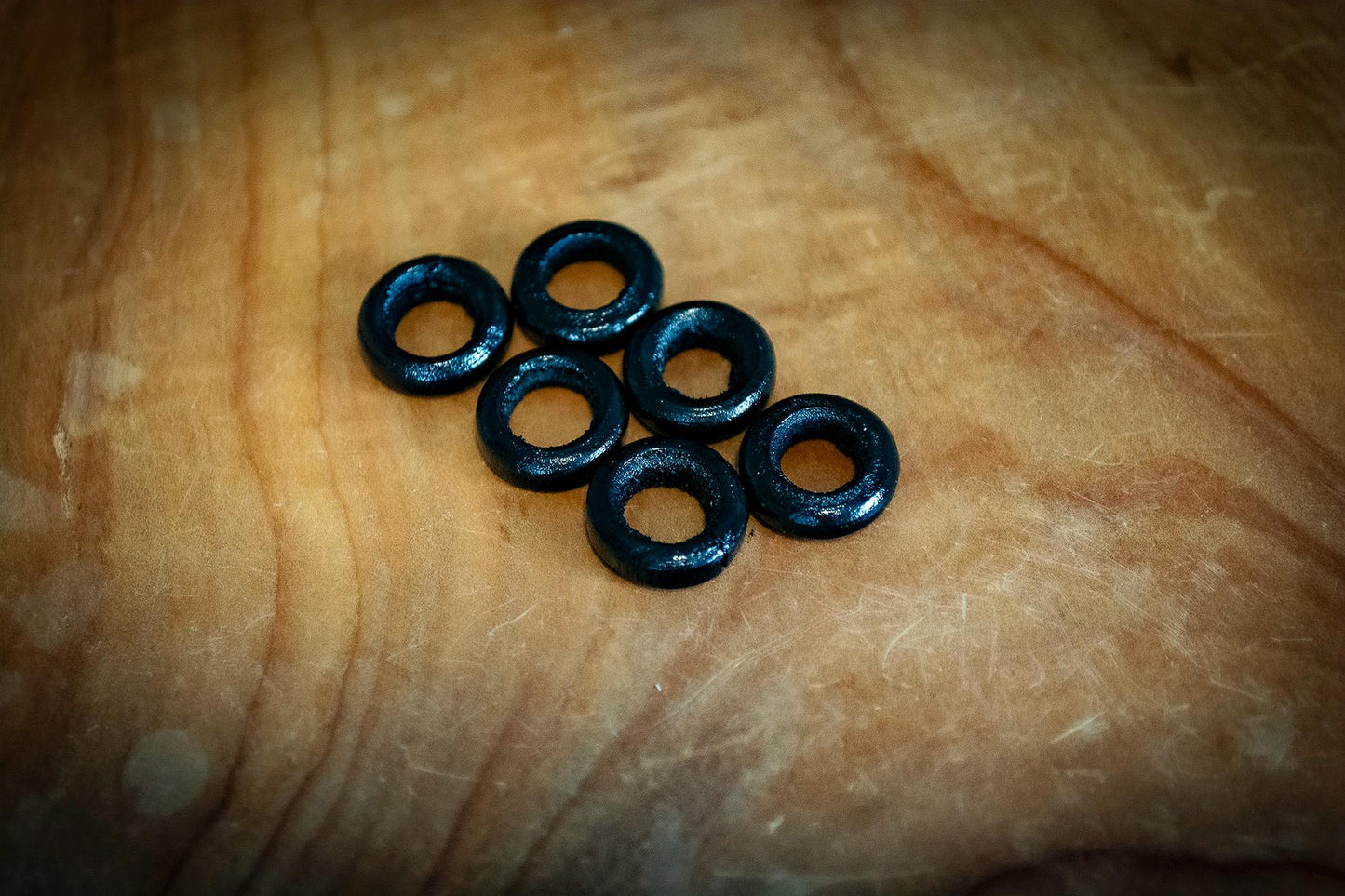 Set of 6 Wooden Dreadlock Ring Beads
