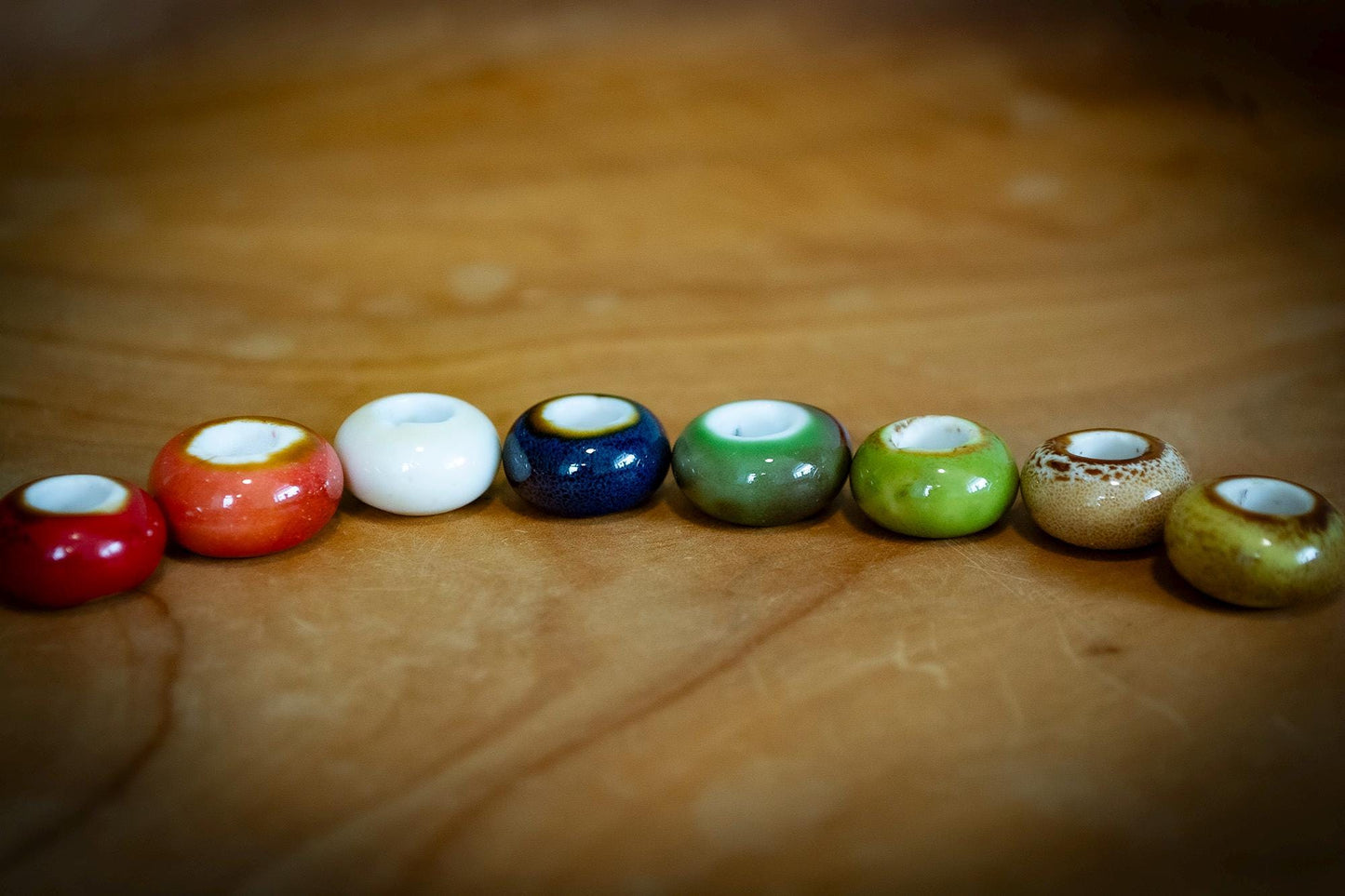 Set of 8 Ceramic Dreadlock Beads