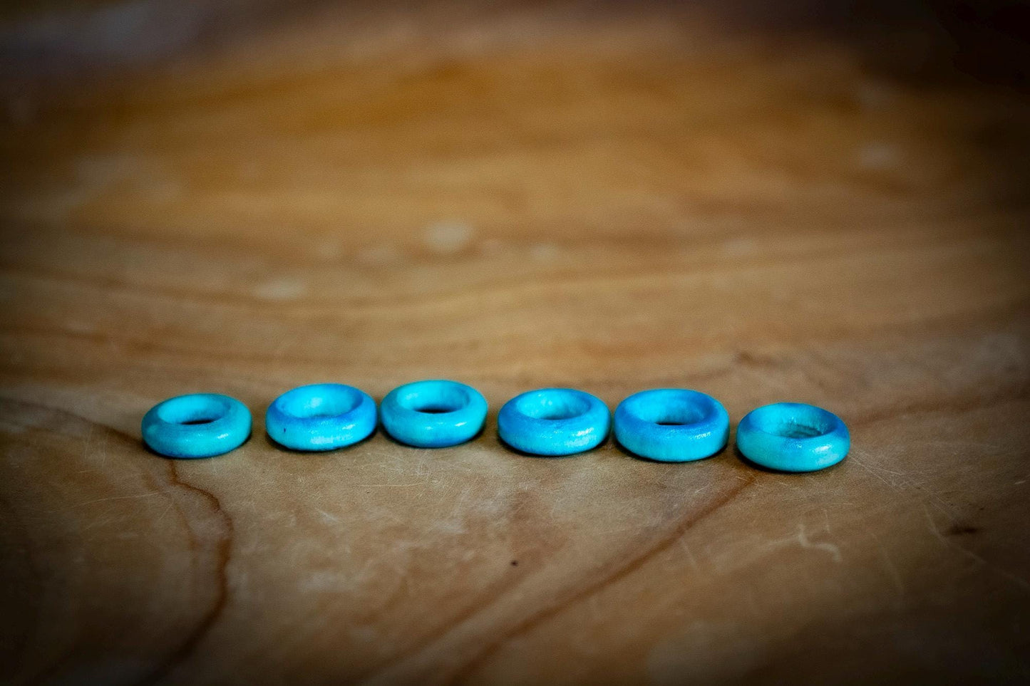 Set of 6 Wooden Dreadlock Ring Beads