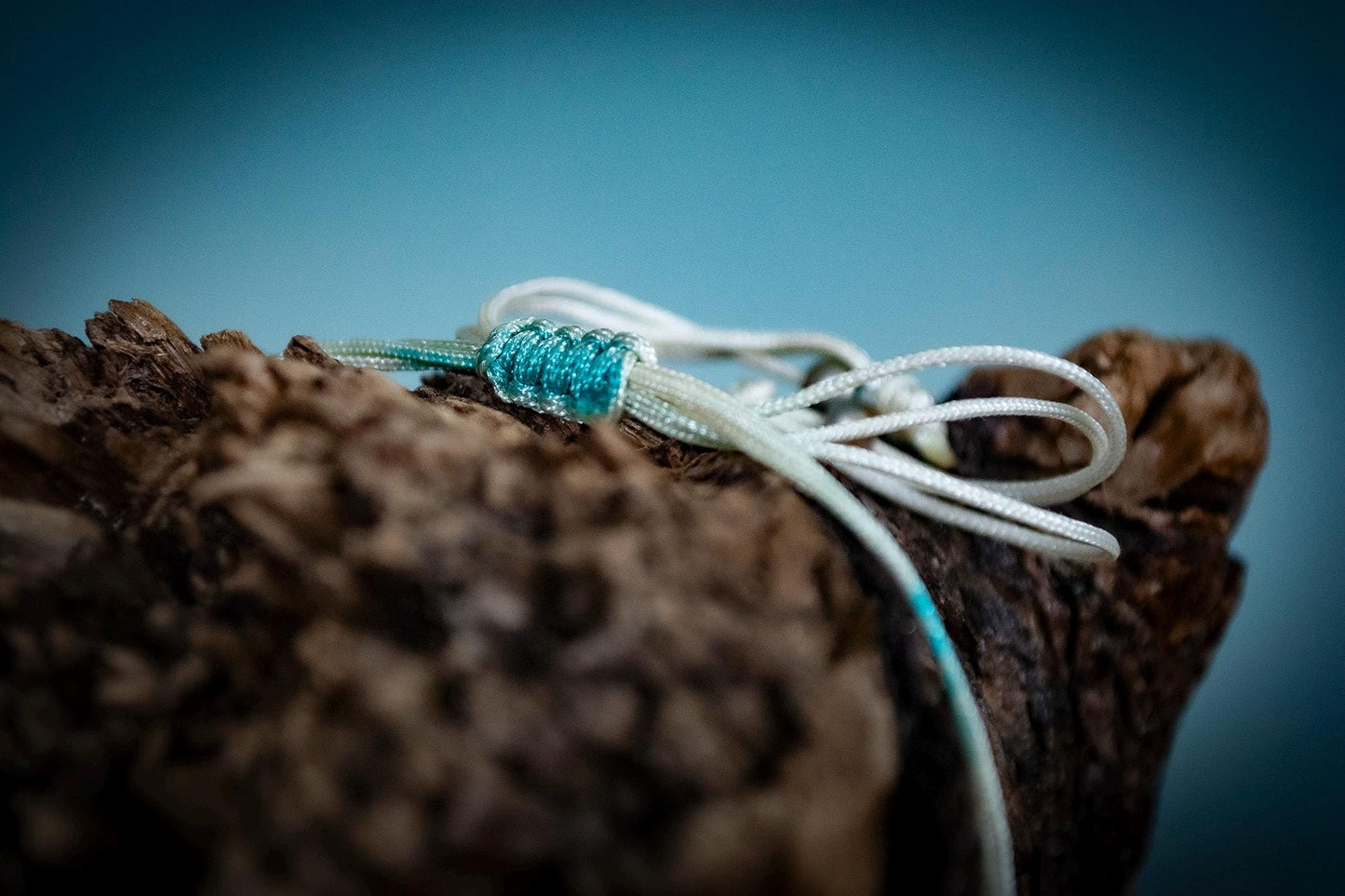Ivory and Blue Turkish Evil Eye Hand-Woven Bracelet