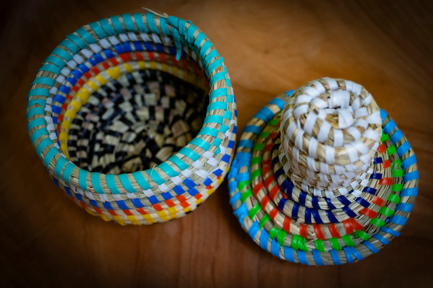 Small Handcrafted Seagrass Basket with Lid