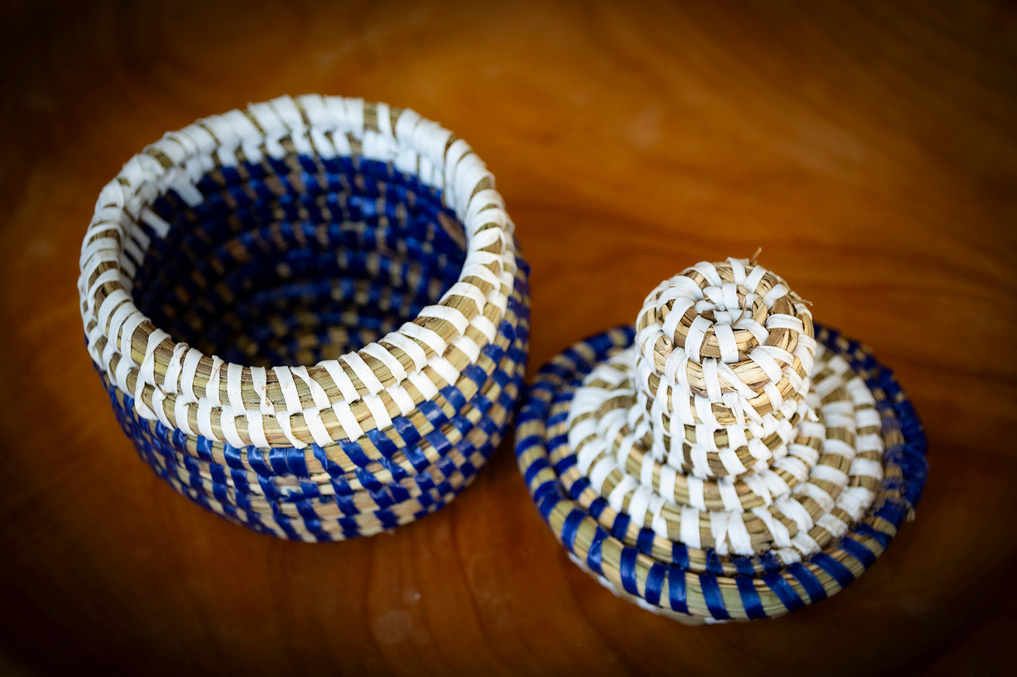 Small Handcrafted Seagrass Basket with Lid