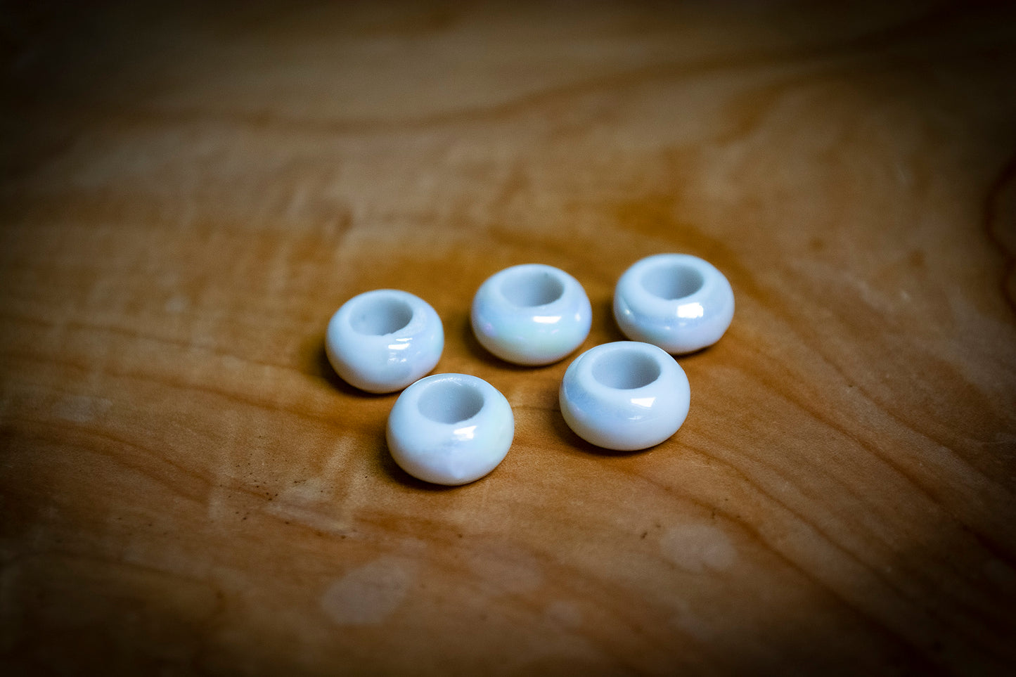 Set of 5 Electroplate Porcelain Dreadlock Beads