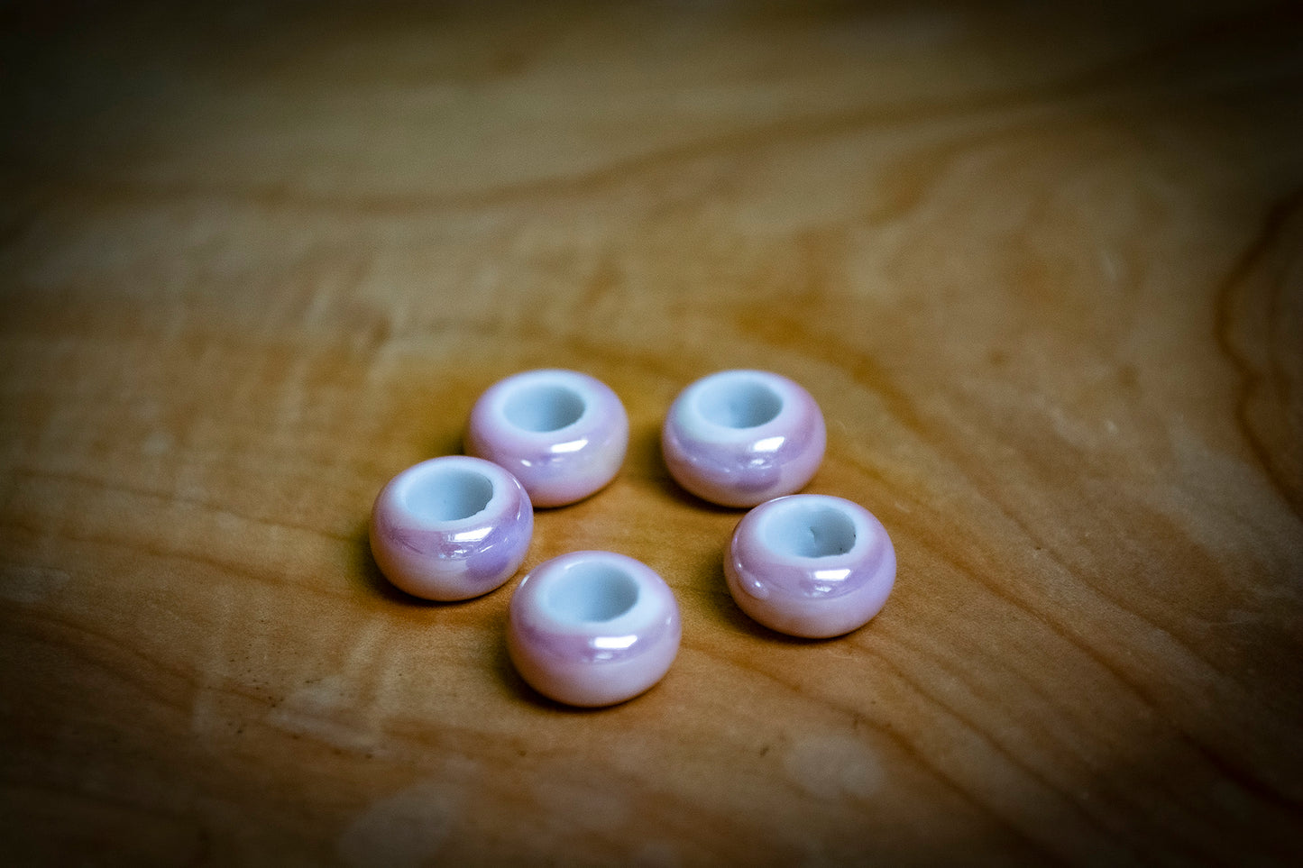 Set of 5 Electroplate Porcelain Dreadlock Beads