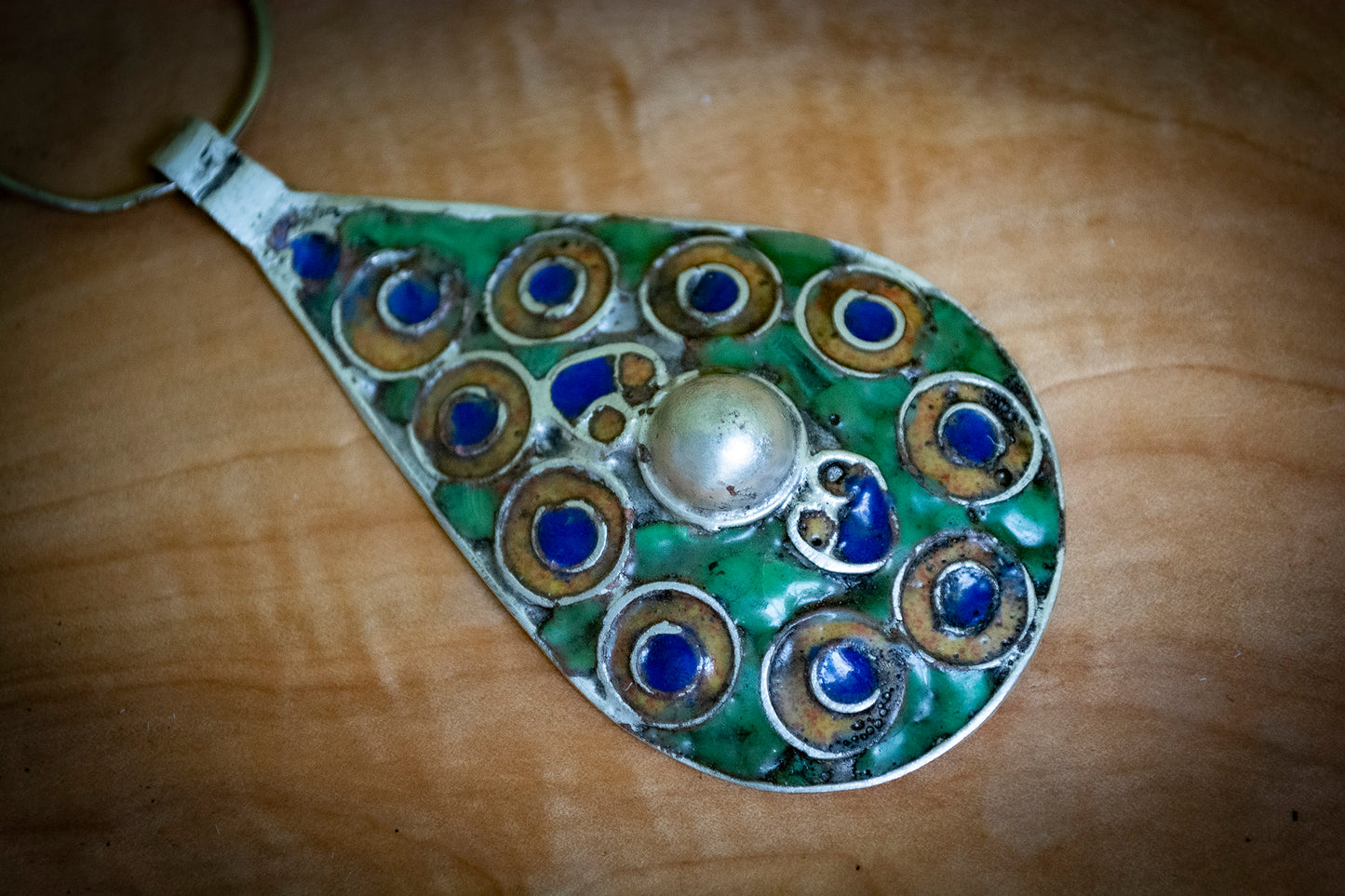 Berber Handmade Vintage Enamelled Pendant