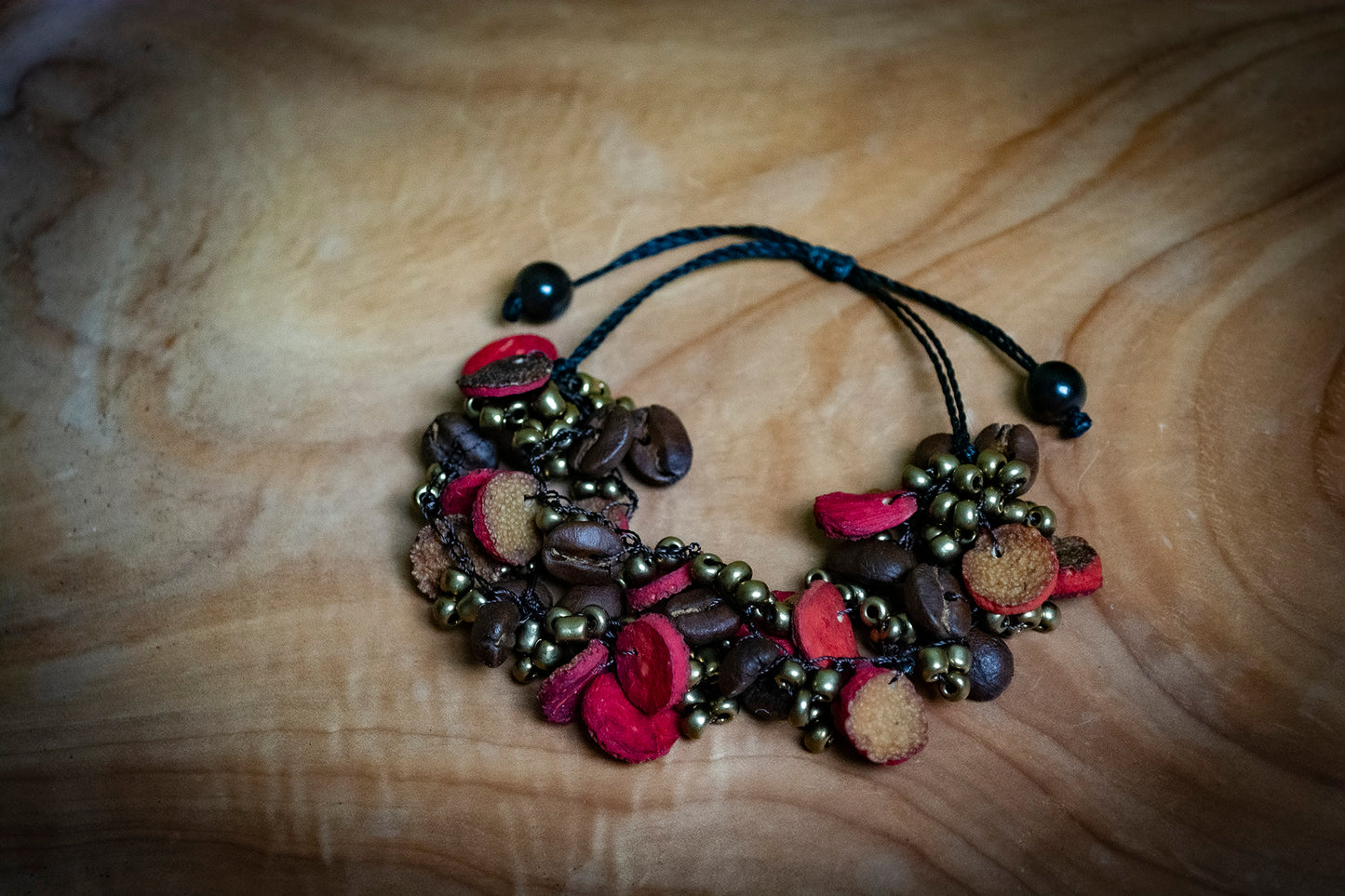 Coffee Bean and Dried Orange Peel Bracelet