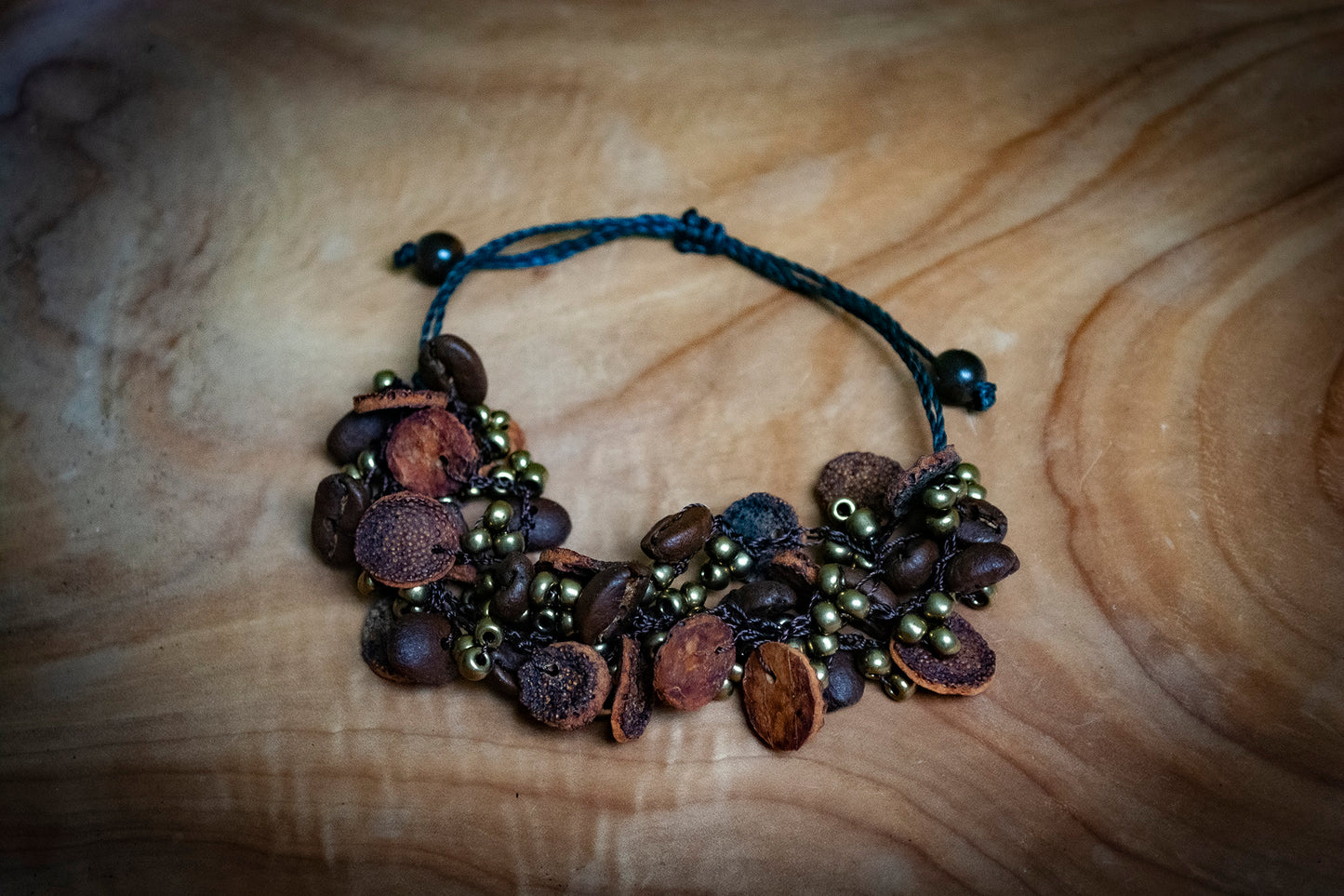 Coffee Bean and Dried Orange Peel Bracelet