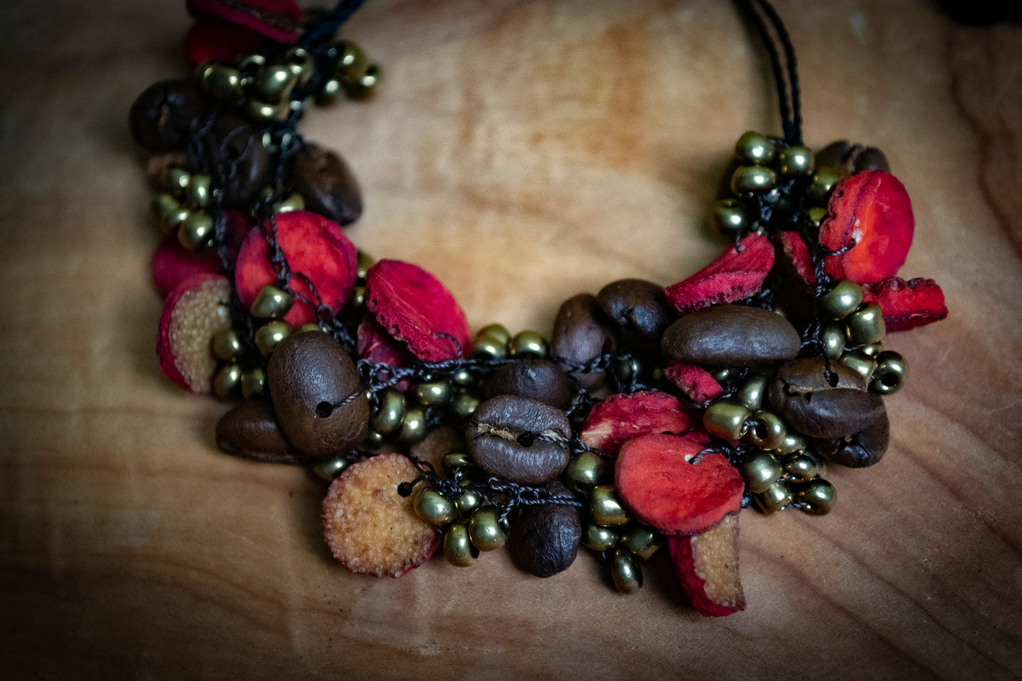 Coffee Bean and Dried Orange Peel Bracelet