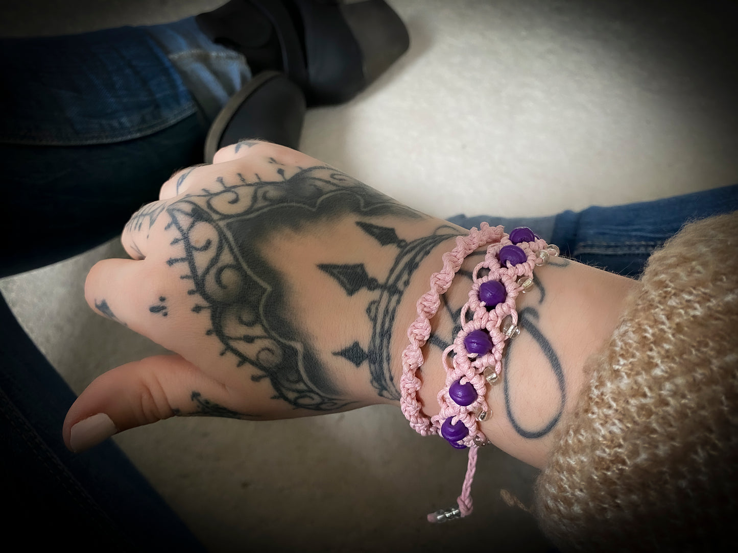Pink Double Hand-Woven Bracelet