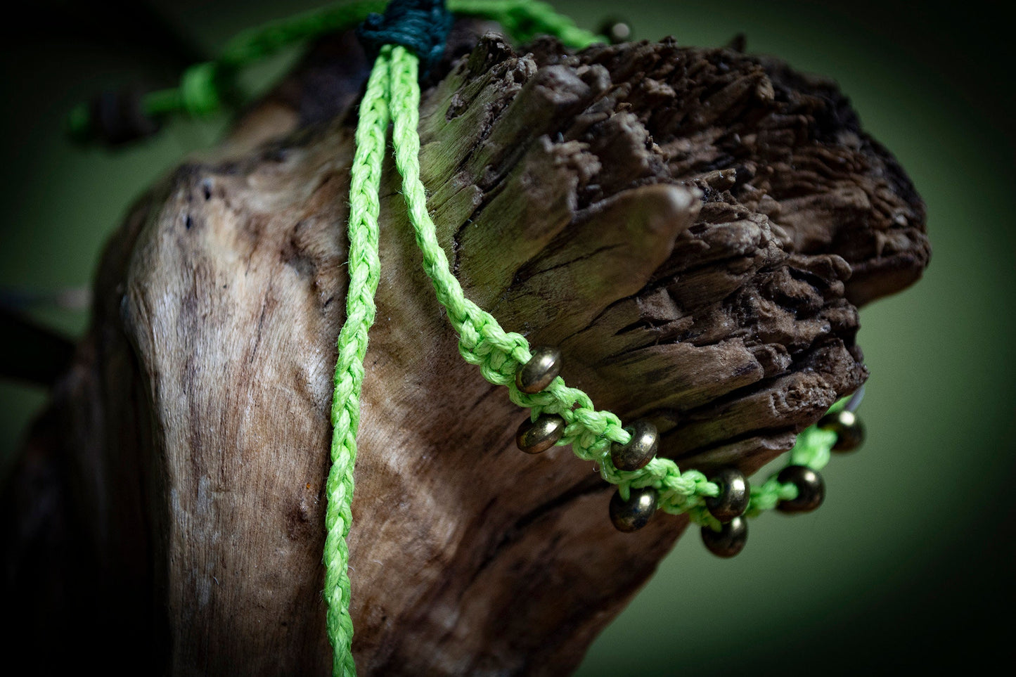 Lime Green Evil Eye Hand-Woven Bracelet