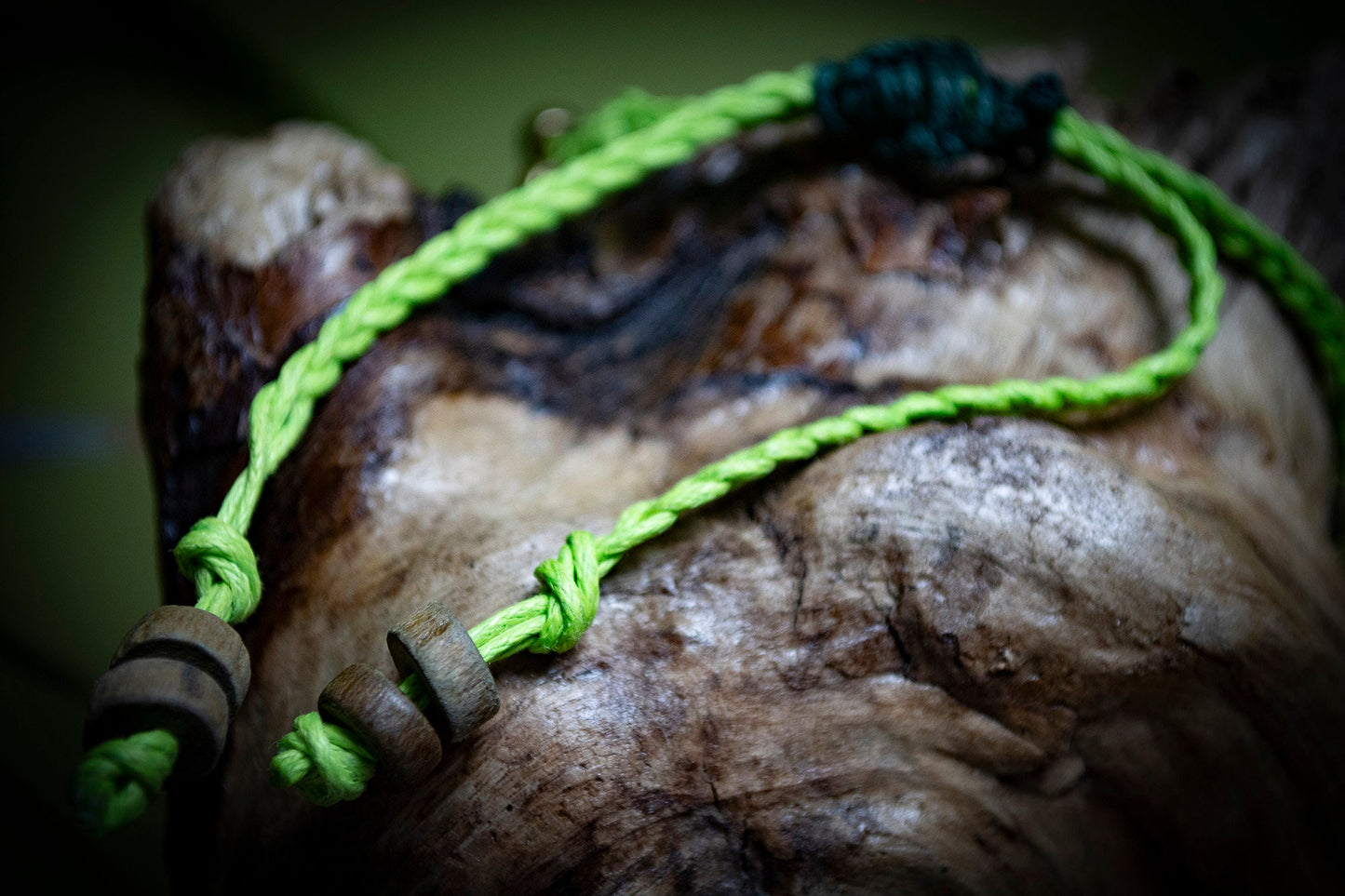Lime Green Evil Eye Hand-Woven Bracelet