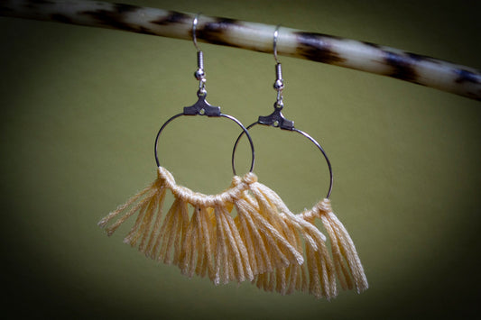 Tassel Silver Earrings in Gold