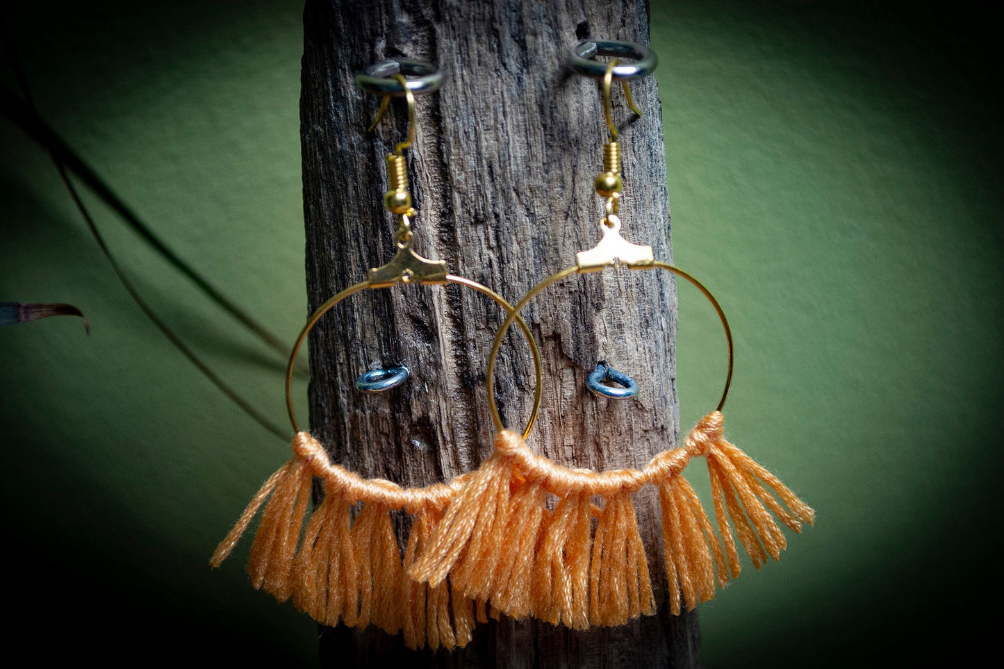 Tassel Gold Earrings in Orange