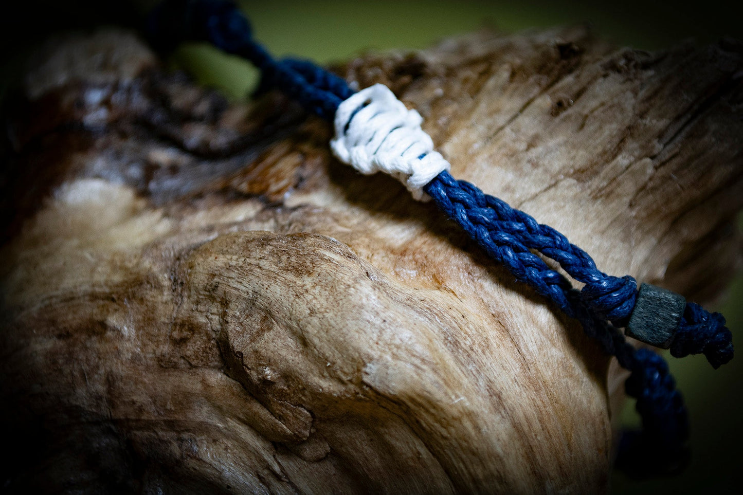 Navy Paua Shell Hand-Woven Bracelet