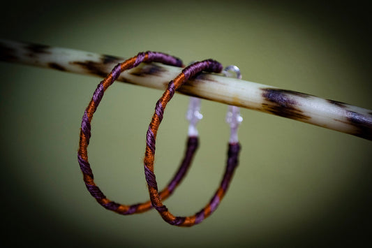 Brown Wrapped Hoop Earrings