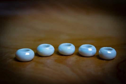 Set of 5 Electroplate Porcelain Dreadlock Beads