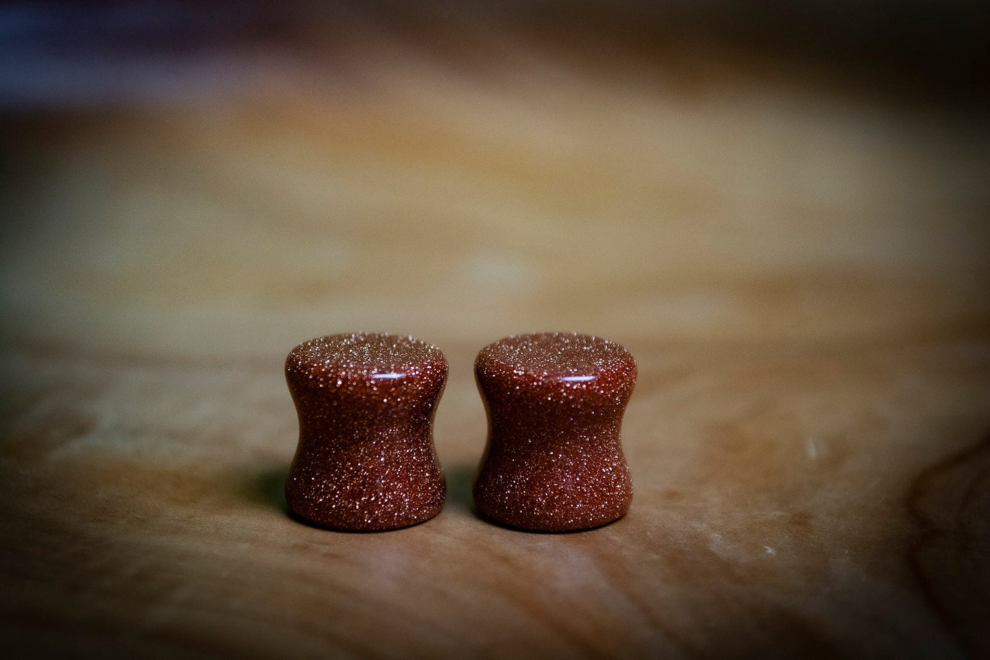 Gold Sandstone Double Flare Ear Plugs in 9-10mm/00ga