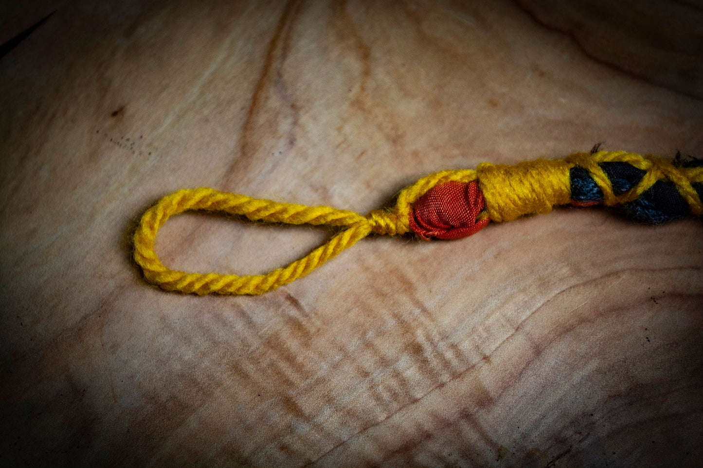 Boho Tribal Style Dreadlock Removable Hair Wrap With Dot Work Bead in Yellow, Brown and Orange