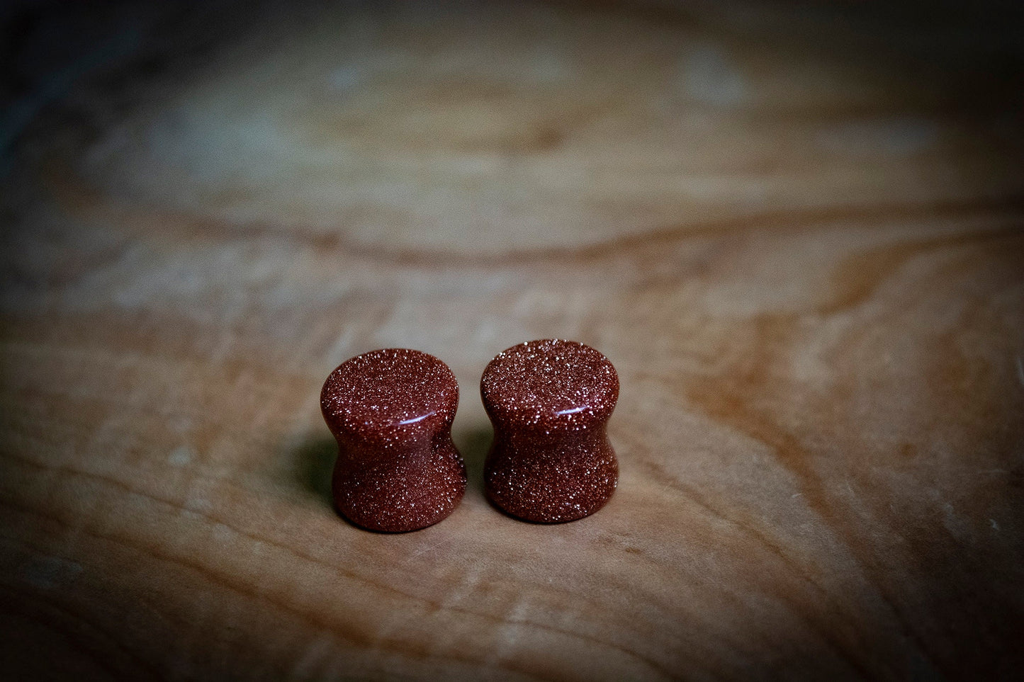 Gold Sandstone Double Flare Ear Plugs in 9-10mm/00ga